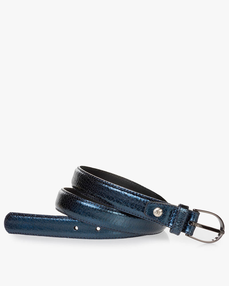 Belt leather blue