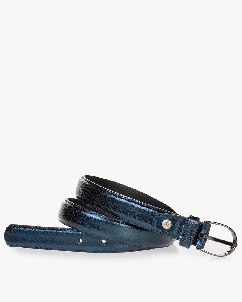 Belt leather blue