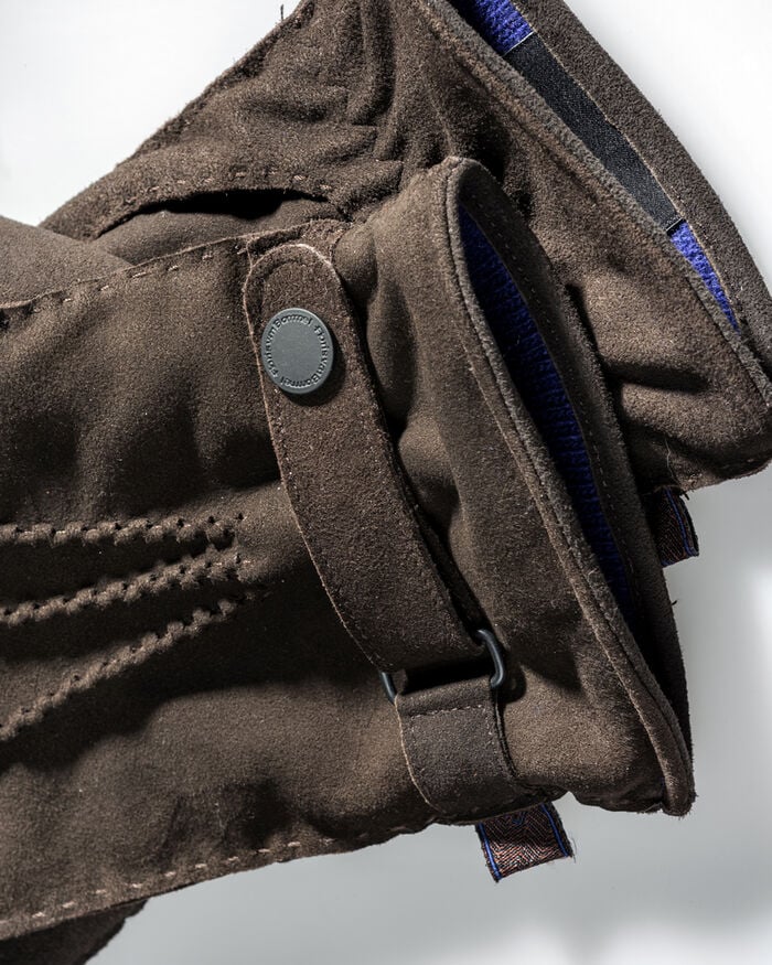 Gloves suede dark brown