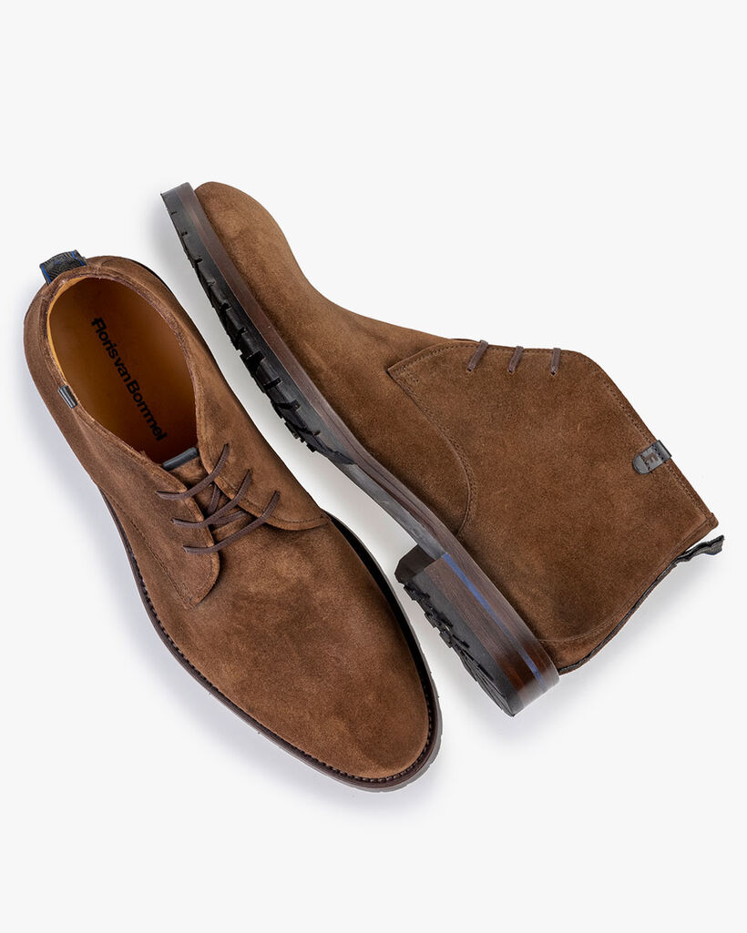 Schnürstiefel Wildleder cognac