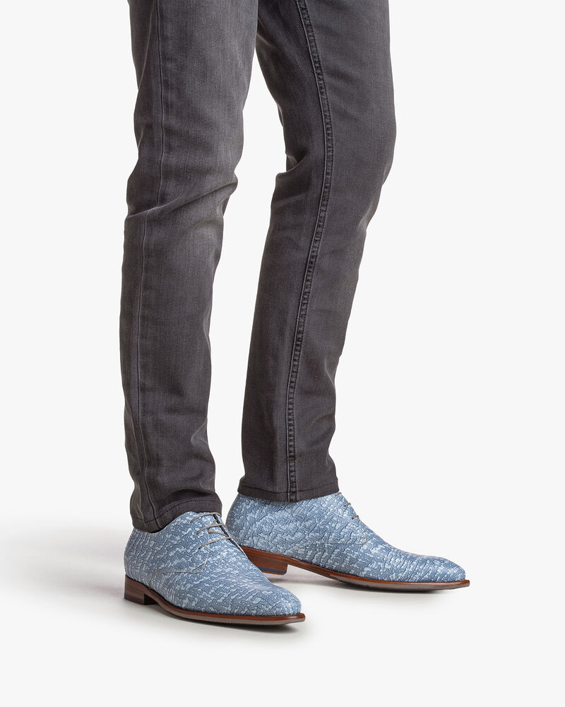 Lackleder-Schn&uuml;rschuh mit Krokoprint