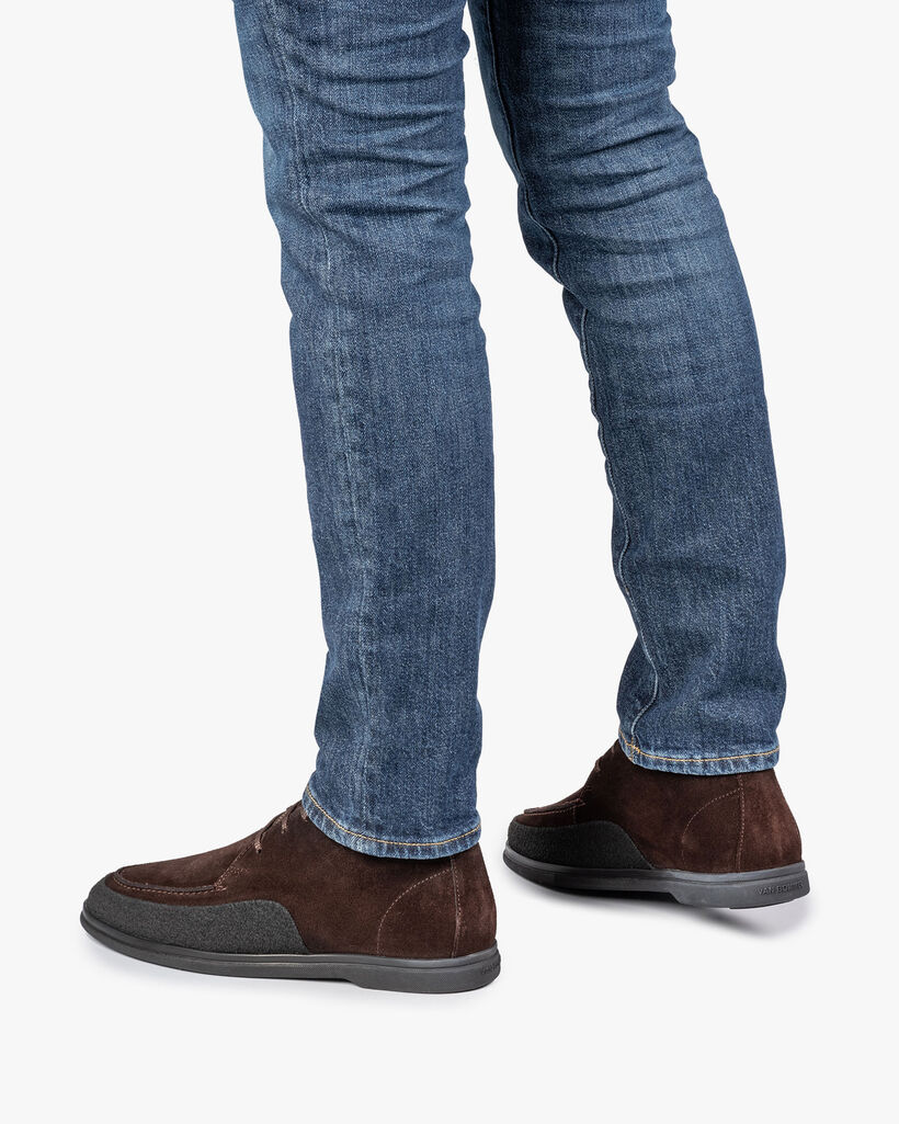 Halbhoher Wildleder Schnürstiefel