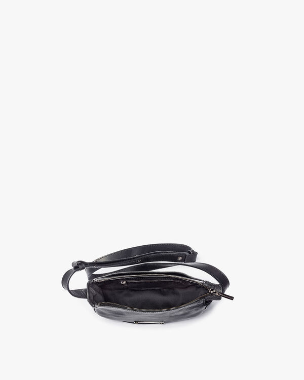 Black leather cross body bag