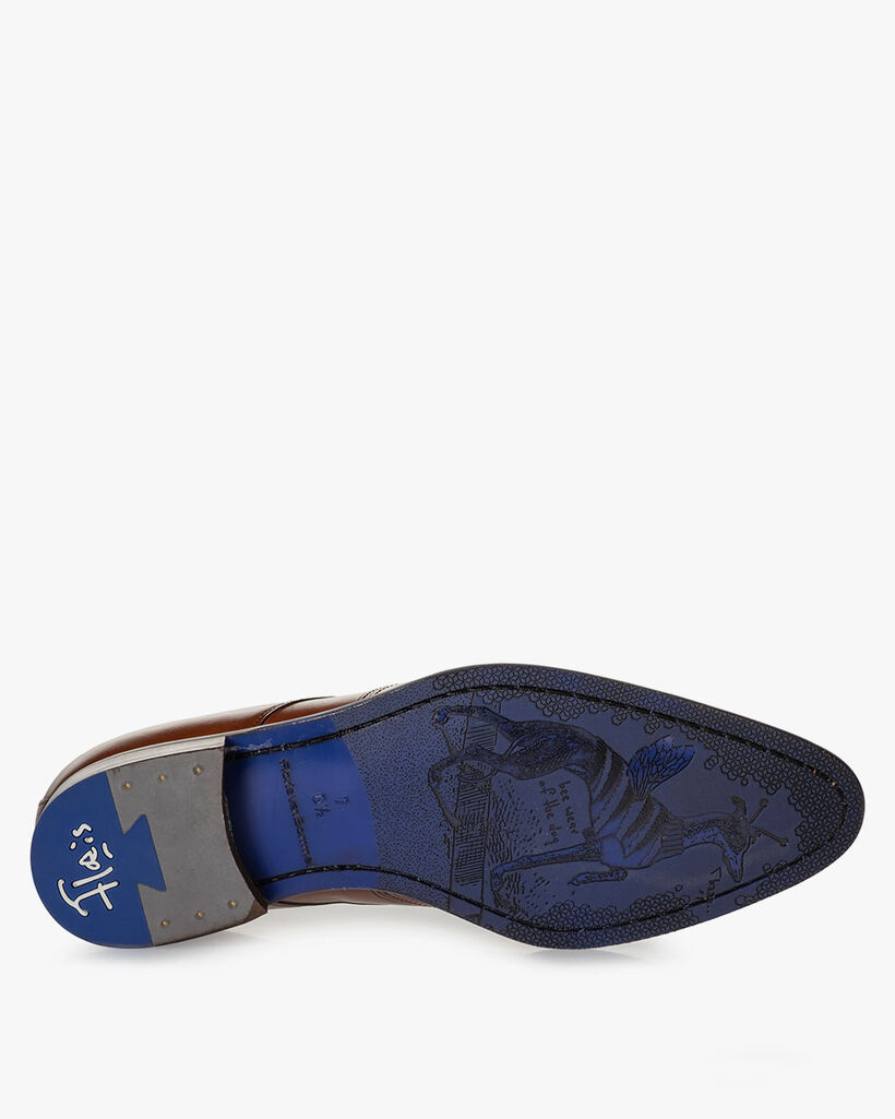 Schn&uuml;rschuh Kalbsleder cognac