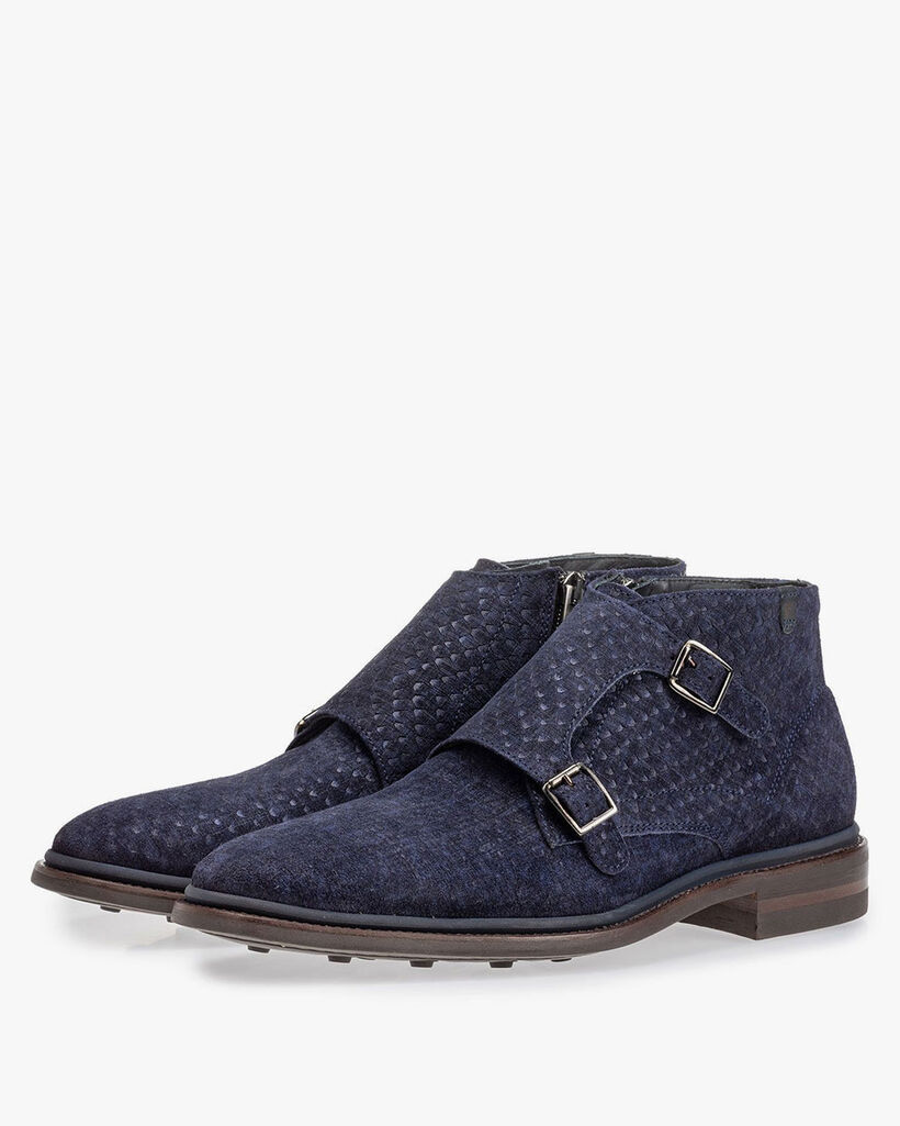 Boot with buckle closure blue