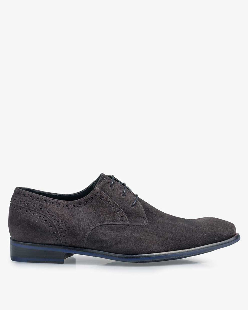 Lace shoe suede dark grey