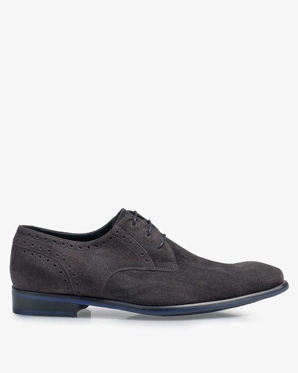Lace shoe suede dark grey