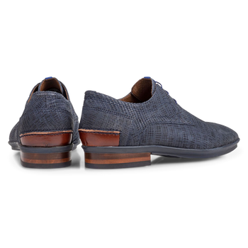 Schn&uuml;rschuh mit Print dunkelblau