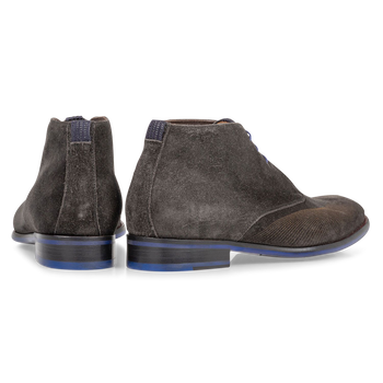 Lace boot grey with print