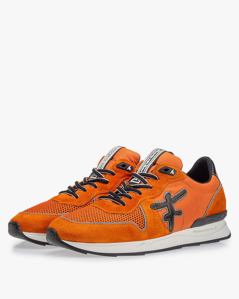 Sneaker orange Wildleder