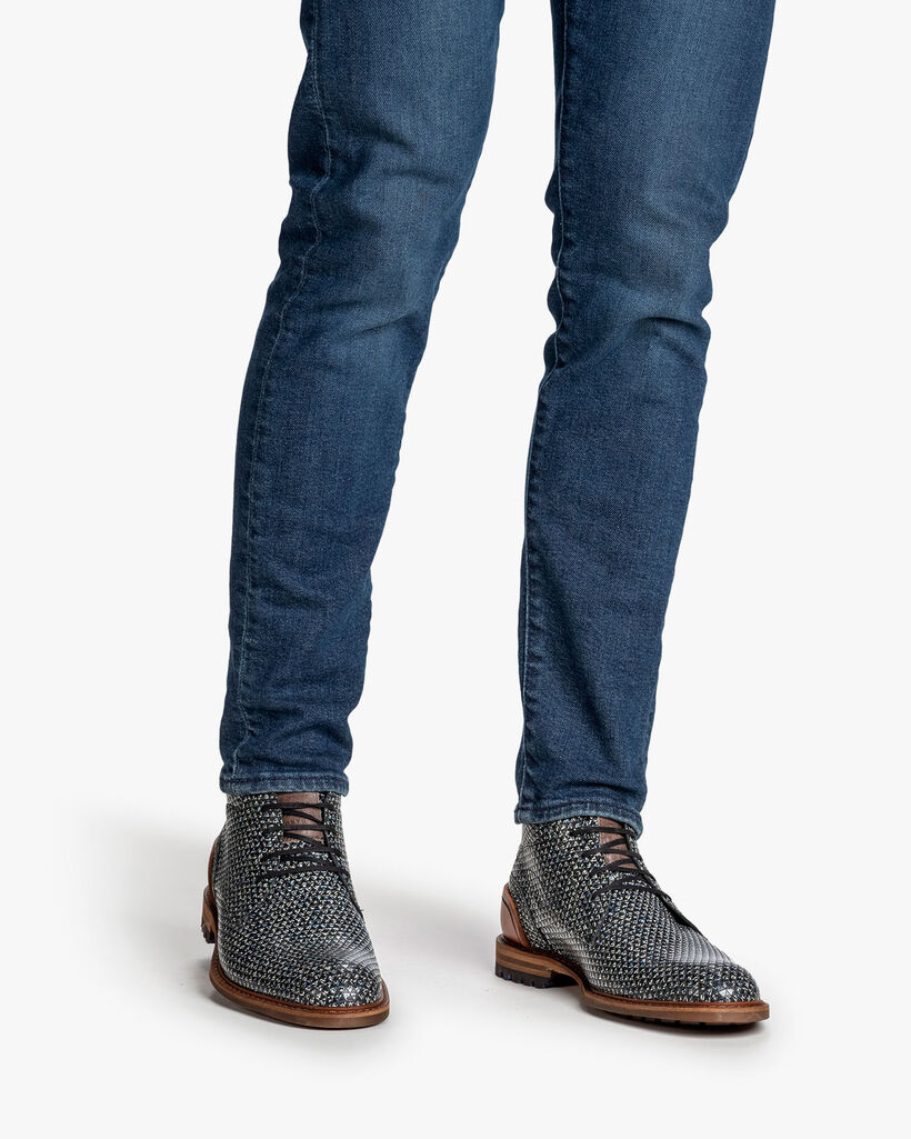 Schn&uuml;rstiefelschwarz-wei&szlig;