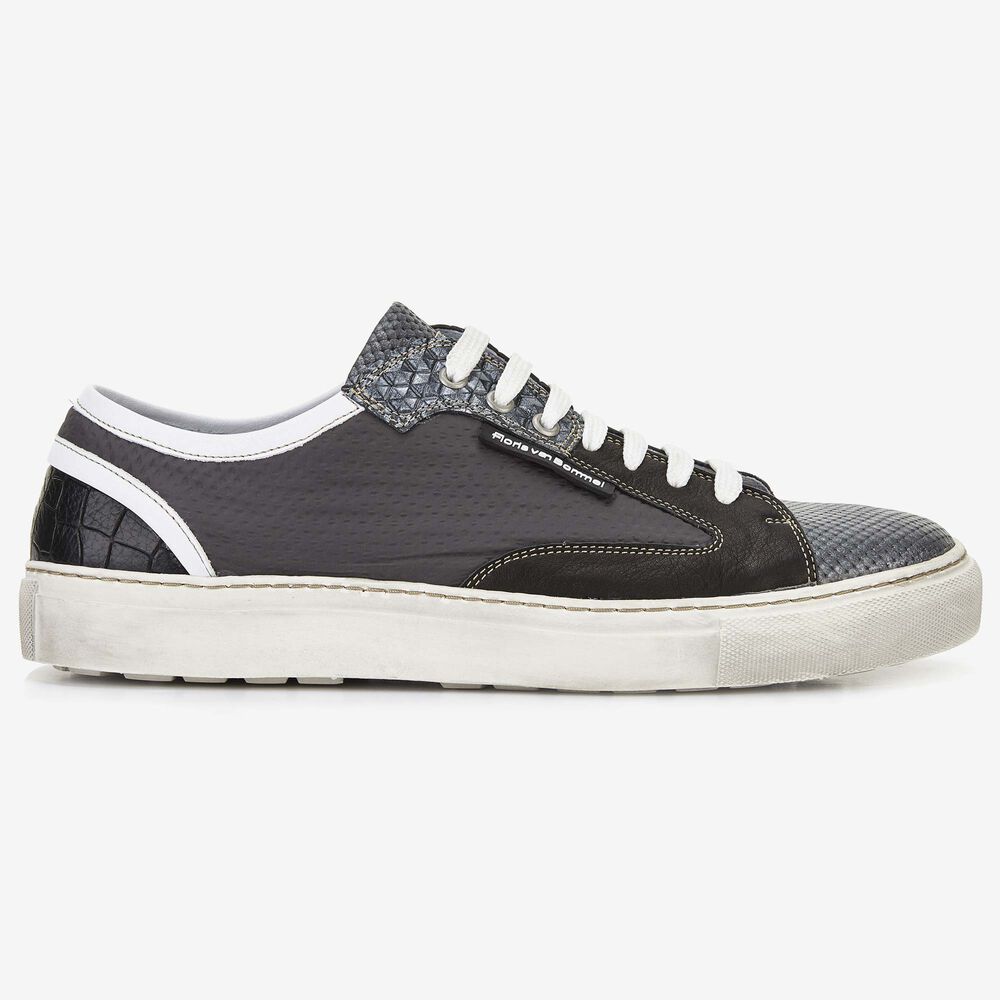 Floris van Bommel grauer Leder-Herren-Sneaker
