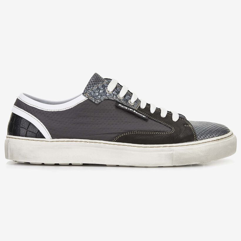 Floris van Bommel grauer Leder-Herren-Sneaker