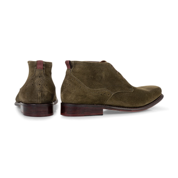 Schnürstiefel Wildleder dunkelgrün