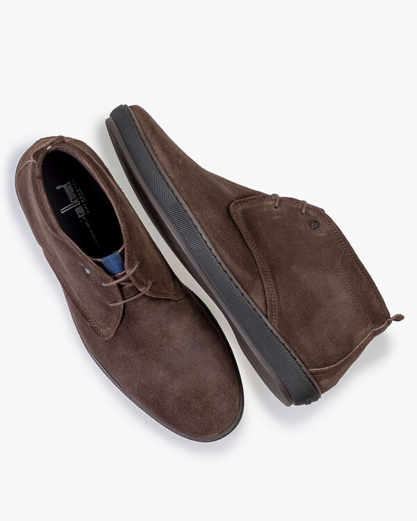 Schn&uuml;rstiefel Wildleder dunkelbraun