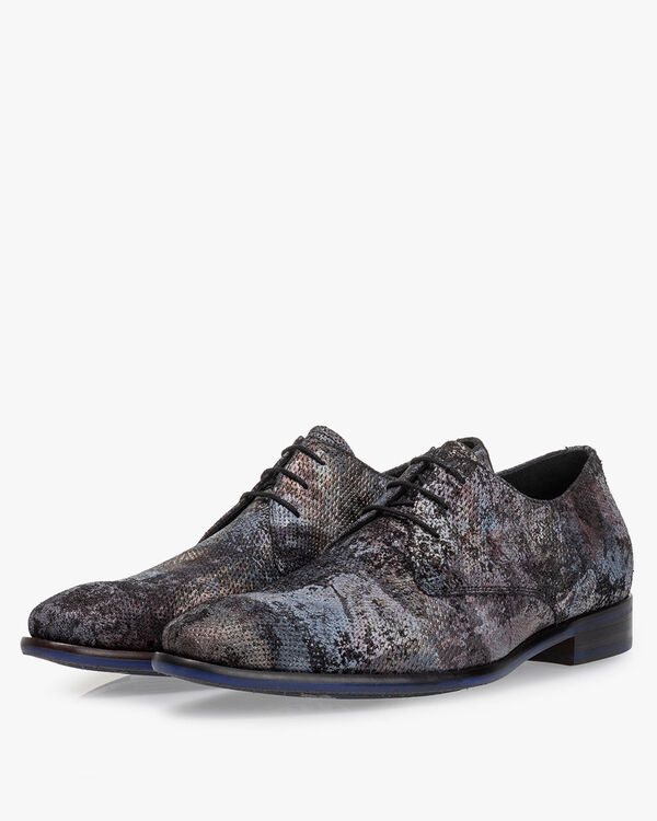 Schn&uuml;rschuh Wildleder dunkelrot