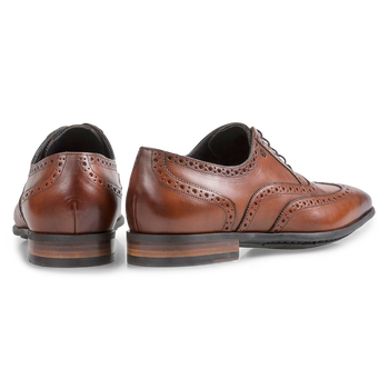 Cognacfarbener Kalbsleder-Brogue
