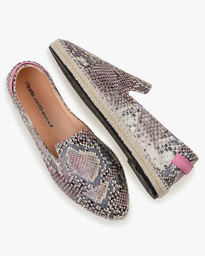 Espadrille Leder mit Print pink