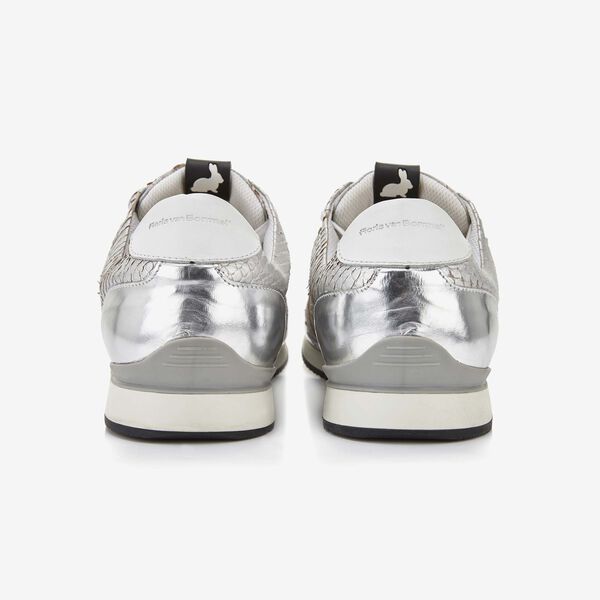 Floris van Bommel silver women's sneaker with a floral print