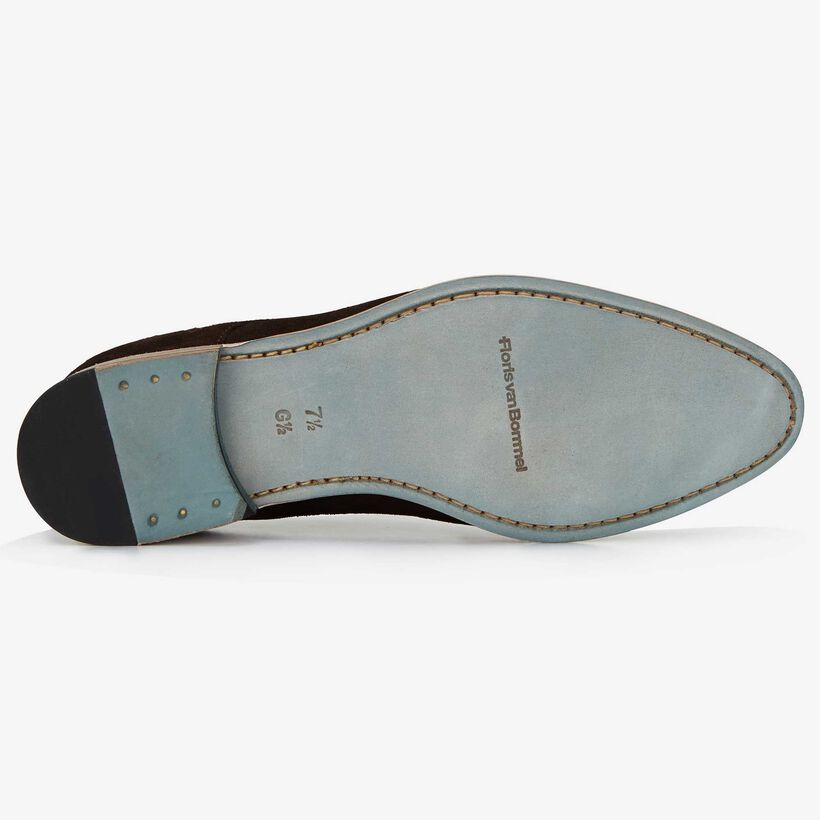 Floris van Bommel dark brown suede men's lace-up shoe
