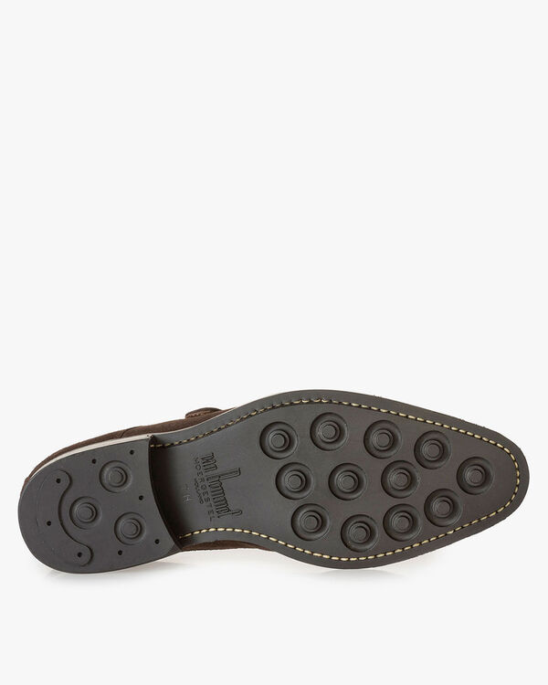 Brown suede leather monk