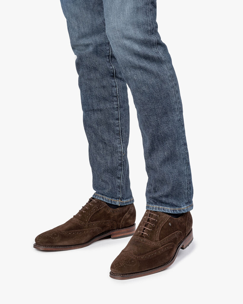 Dunkelbrauner Wildleder-Brogue