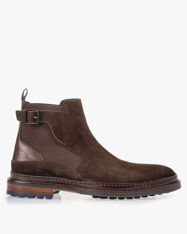 Chelsea boot dark brown suede leather