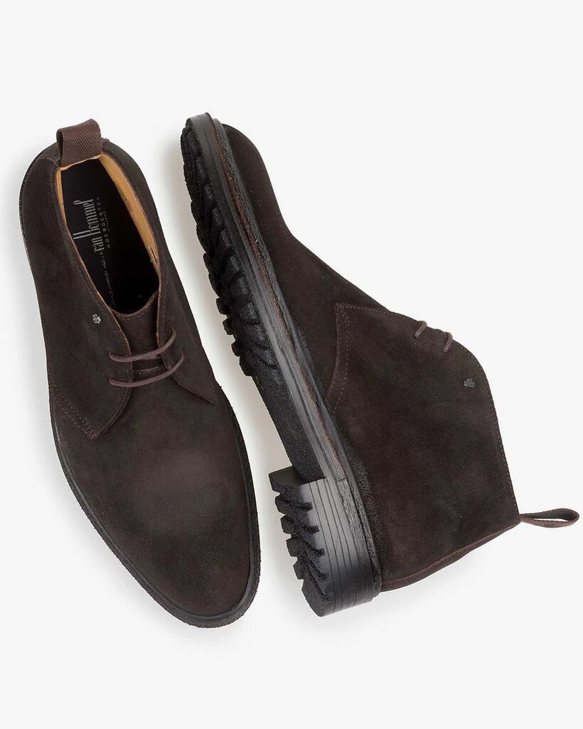 Dunkelbrauner Wildleder-Schnürstiefel