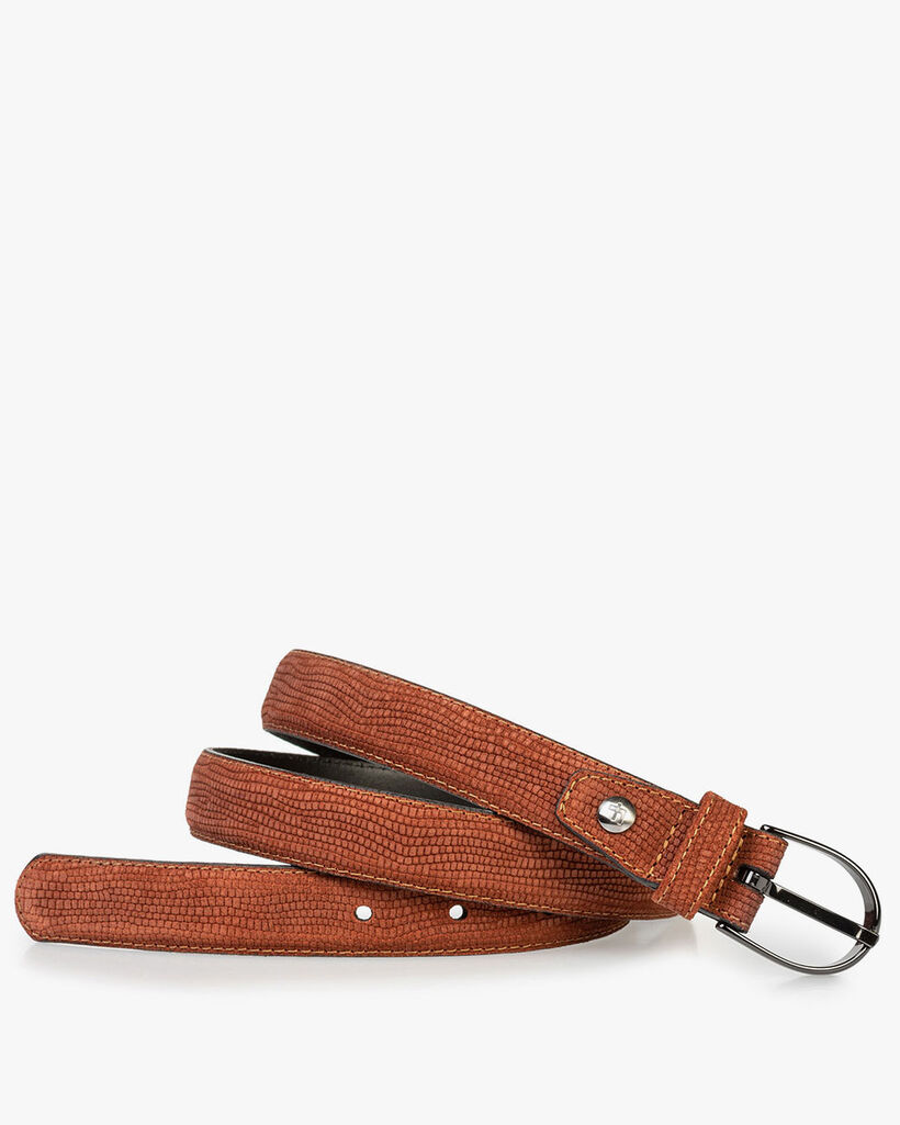 Women's belt suede leather brown
