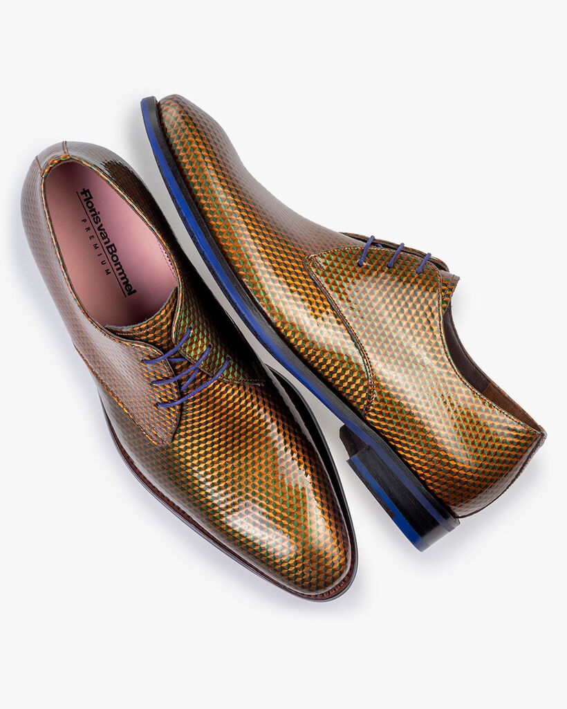 Schn&uuml;rschuh Lackleder gr&uuml;n