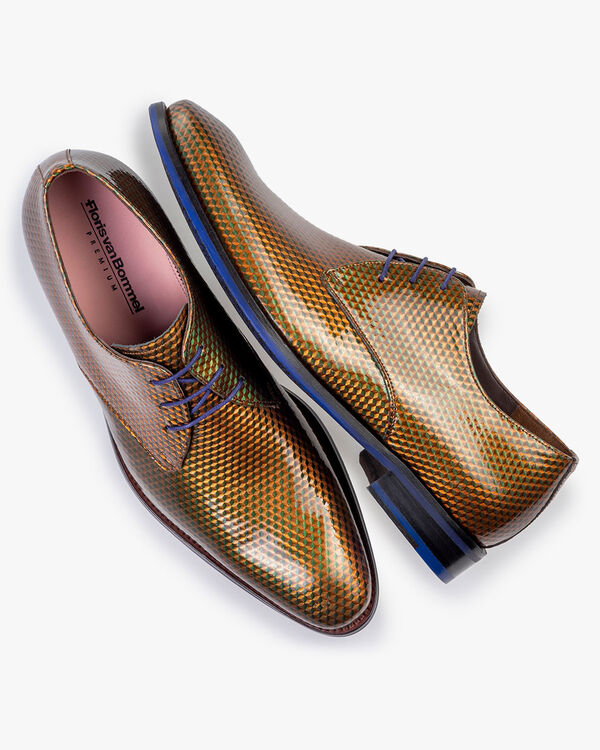 Schn&uuml;rschuh Lackleder gr&uuml;n