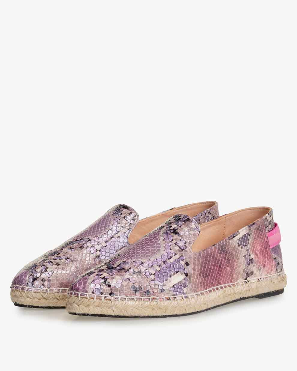 Espadrille printed leather pink | Floris van Bommel Women®