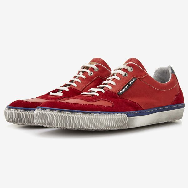 Floris van Bommel red leather men's sneaker