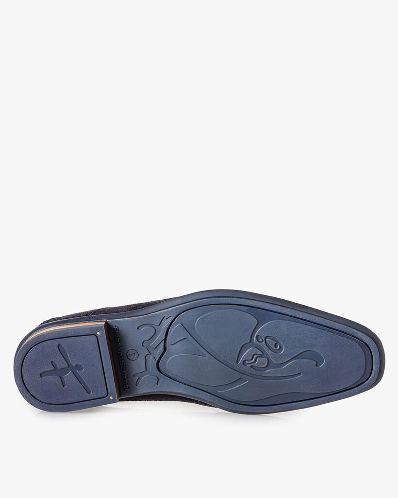 Schnürstiefel blau Wildleder