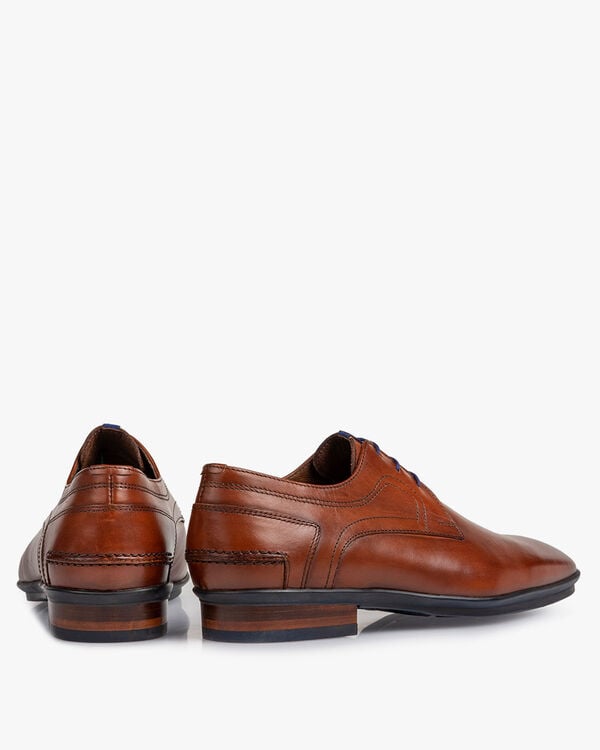 Schn&uuml;rschuh Leder cognac