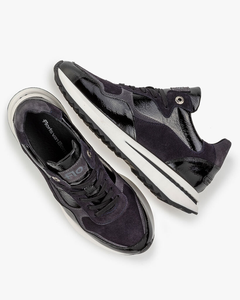 Sneaker Lackleder schwarz