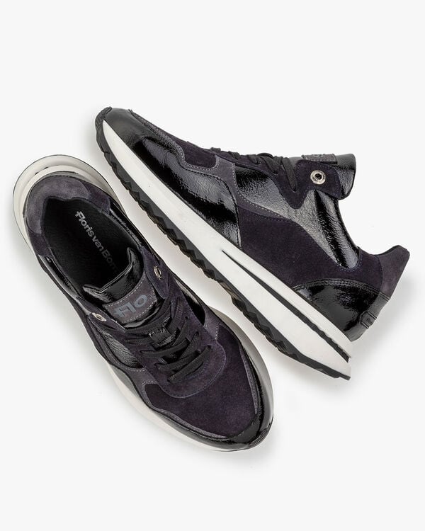 Sneaker Lackleder schwarz