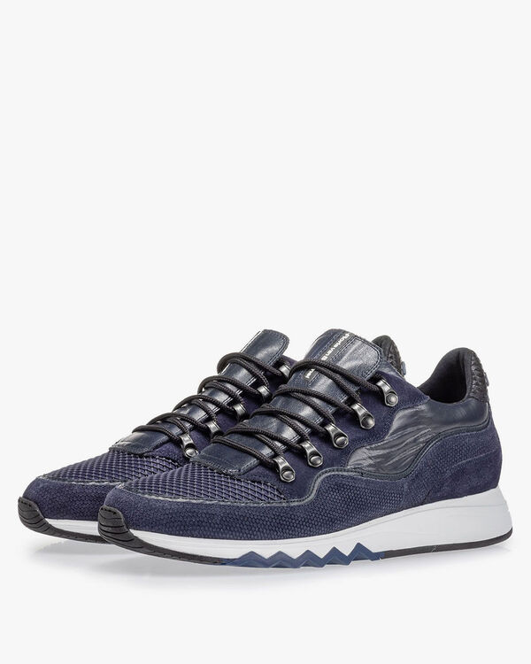Sneaker with print dark blue
