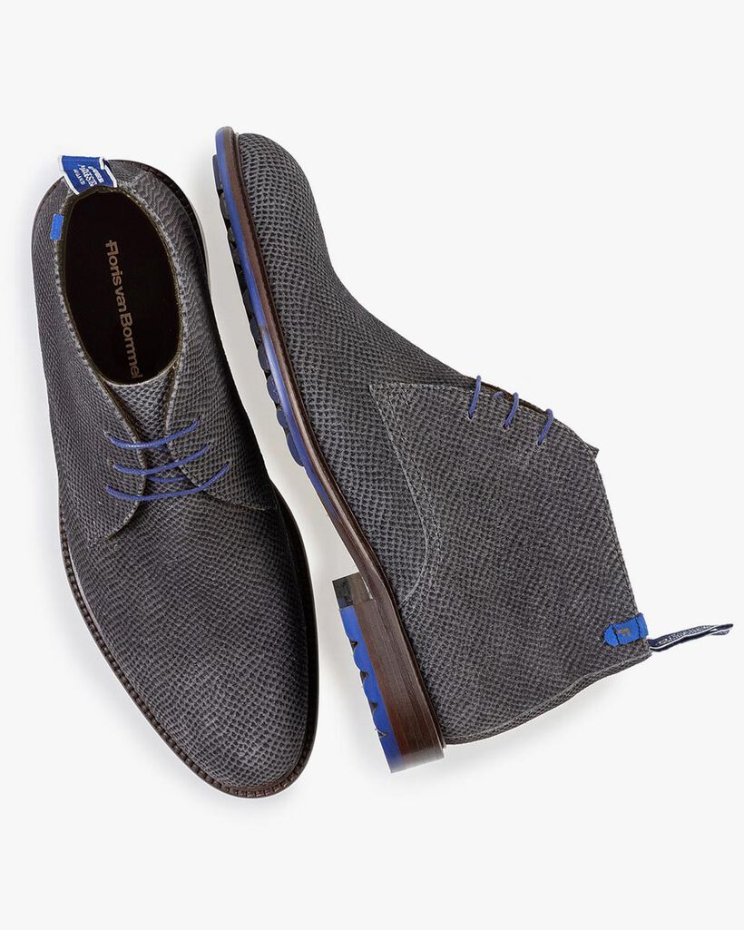 Schnürstiefel grau mit Print