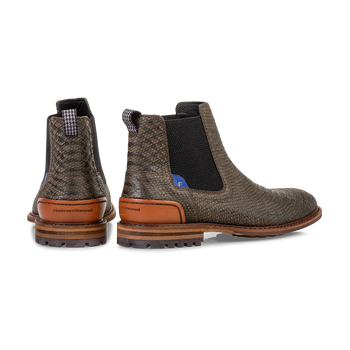 Chelsea boot reptile print green