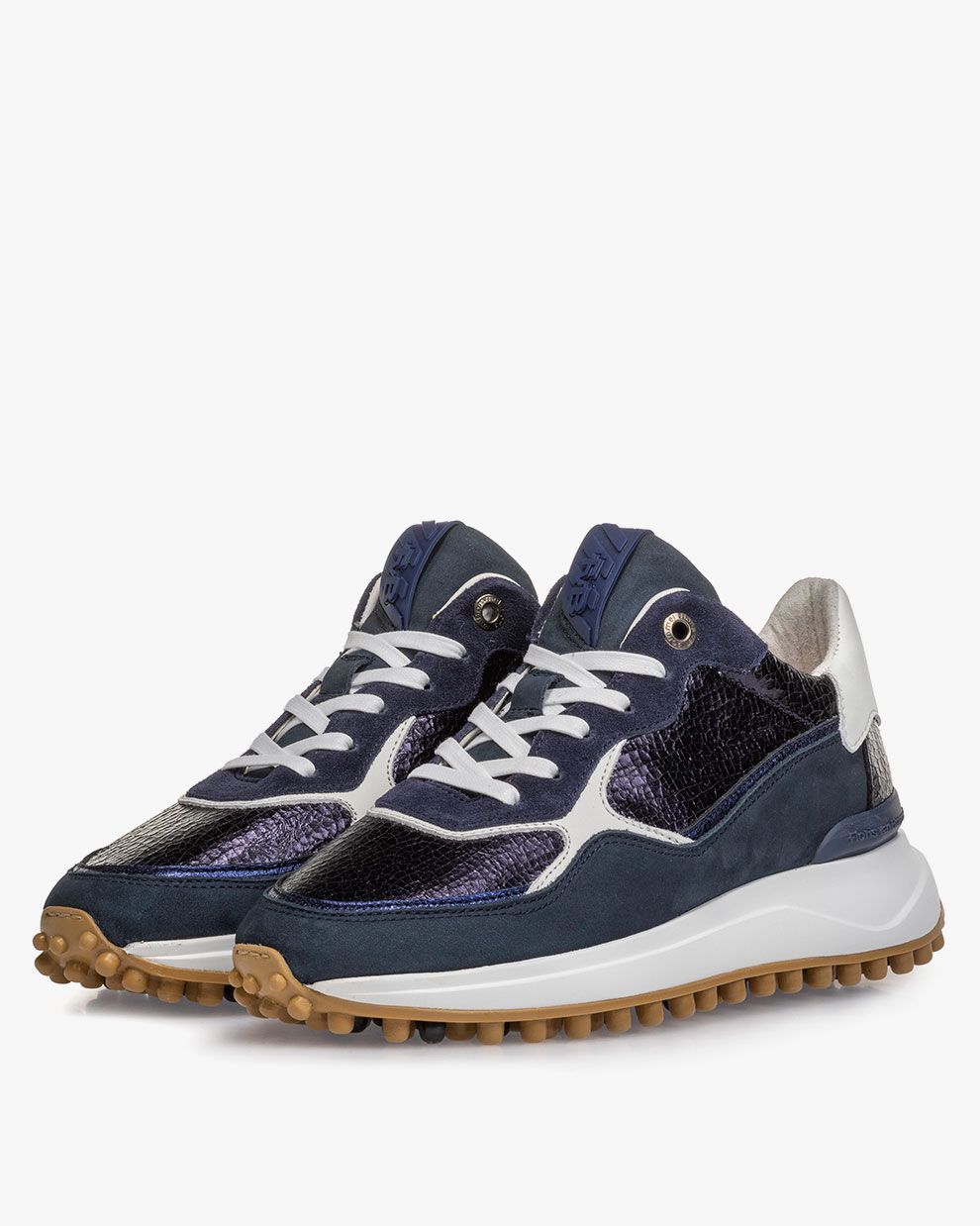 Sneaker nubuck leather blue SFW-10072-40-01 | Floris van Bommel Women®
