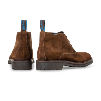 Lace boot suede cognac