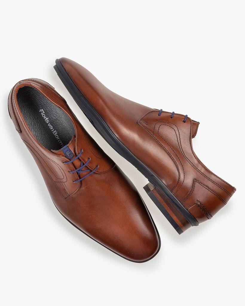 Schn&uuml;rschuh Leder cognac