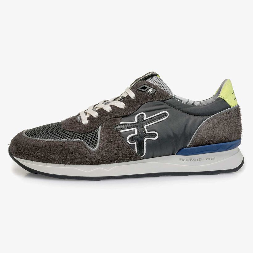 Grey-blue suede leather sneaker