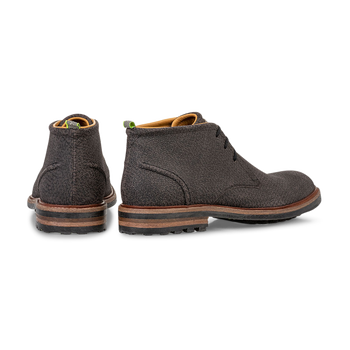 Schn&uuml;rstiefel Leder-Print dunkelgrau