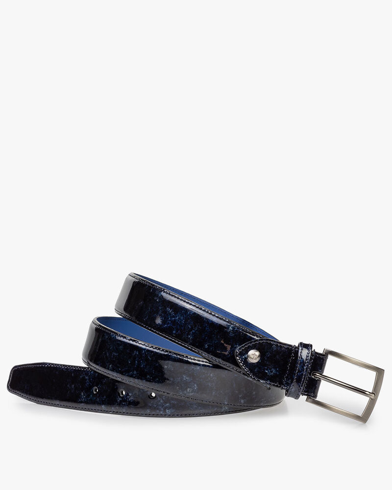 Belt blue patent leather