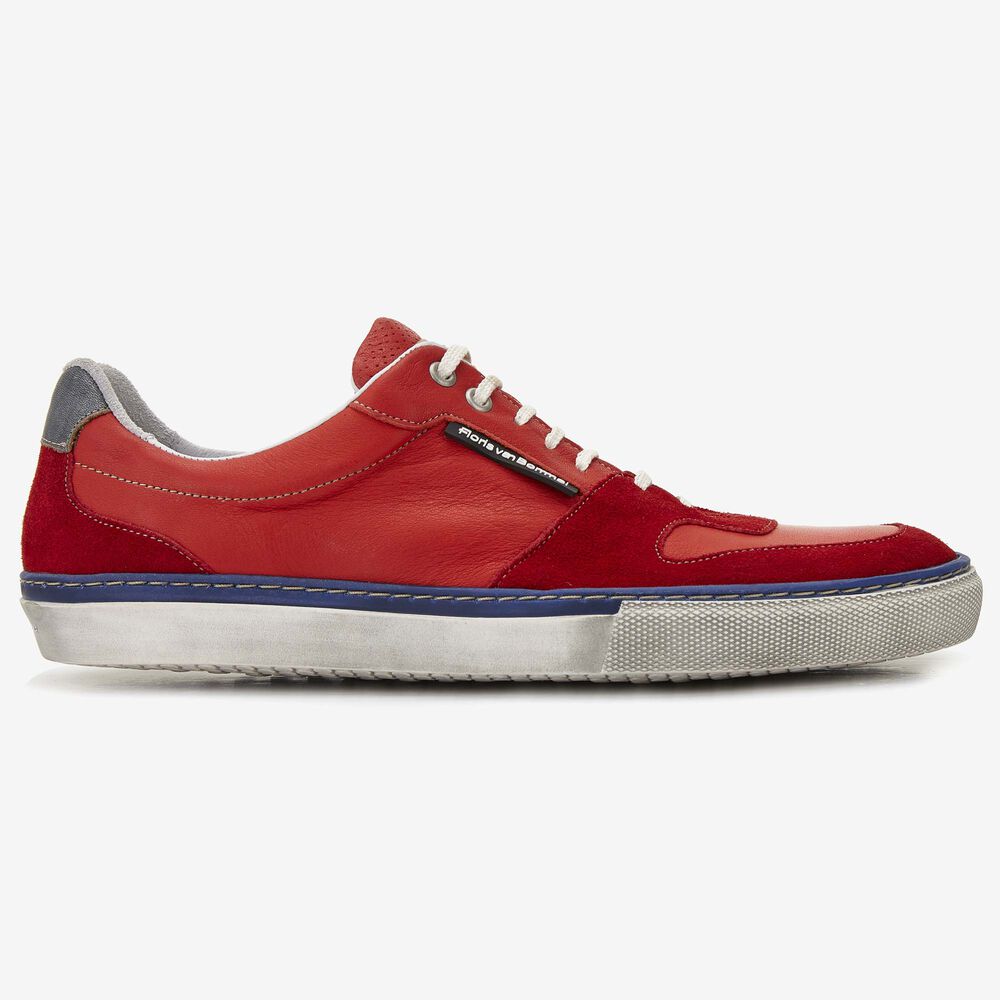 Floris van Bommel red leather men's sneaker