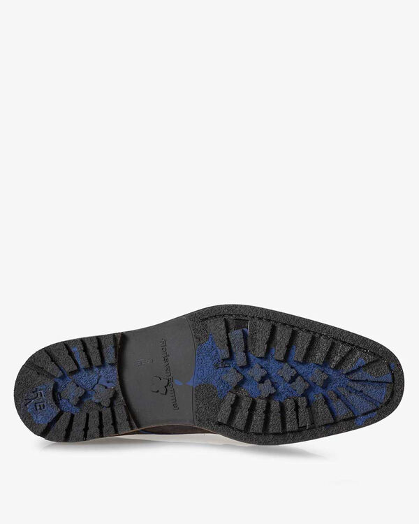 Schn&uuml;rstiefel Nubukleder dunkelblau