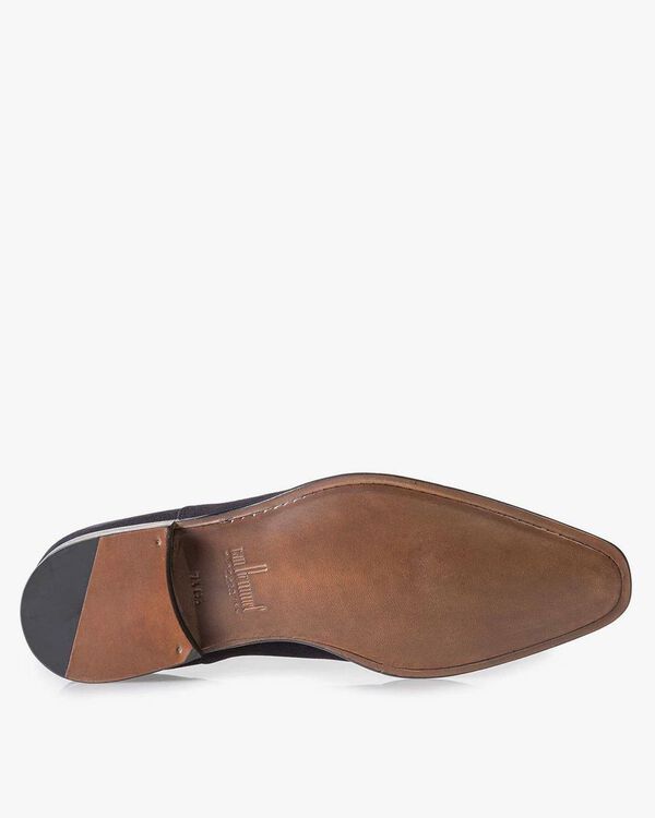 Dunkelblauer Kalbswildleder-Schnürschuh