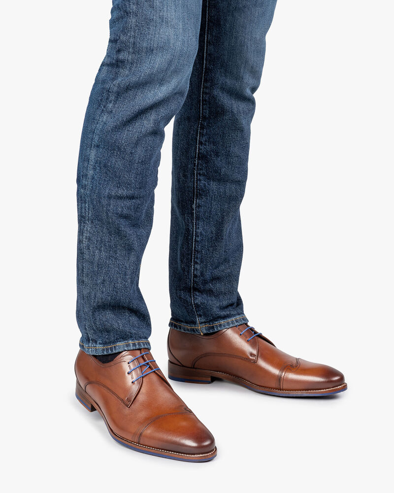 Schnürschuh Kalbsleder cognac